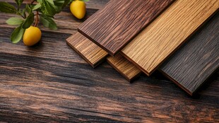 多样木纹板材与鲜果点缀