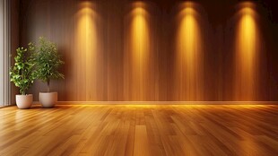 温馨木质室内植物光影空间