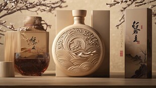 中式古韵酒瓶与精美包装