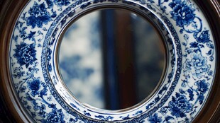 青花瓷盘的精致纹理