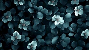 深绿花卉背景图案
