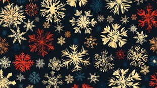 多彩雪花无缝图案背景