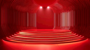 红色梦幻舞台空间场景