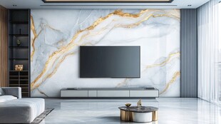 现代简约大理石纹客厅背景墙