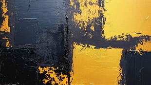 黑黄撞色抽象油画纹理