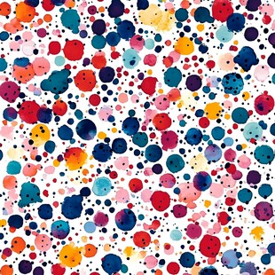 多彩水彩圆点无缝图案