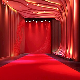 红色梦幻舞台秀场空间