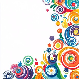 多彩旋圈装饰图案背景
