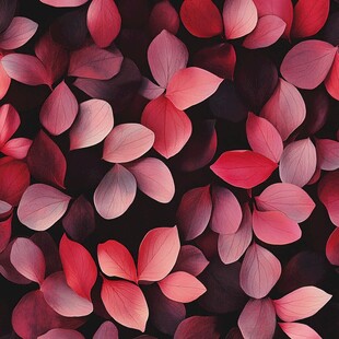 深红浅粉叶片梦幻背景图