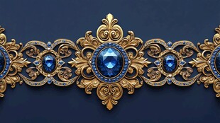 华丽金镶蓝宝奢华饰品