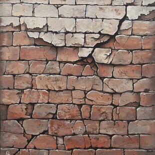 破旧斑驳的红砖墙面纹理