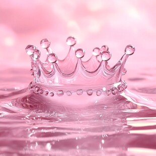 梦幻粉色水晶皇冠入水瞬间