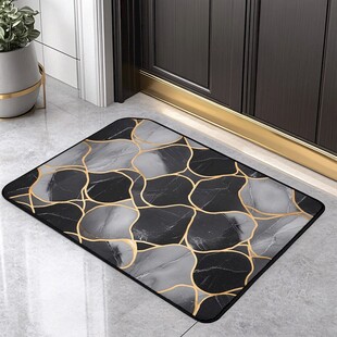 几何黑金入户门地垫