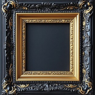 奢华黑金雕花艺术画框