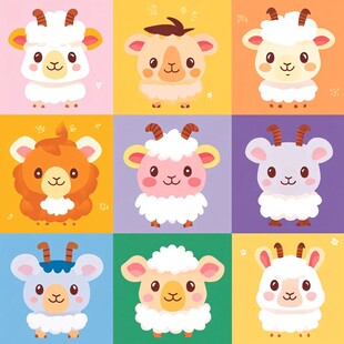 可爱卡通小羊图案集合