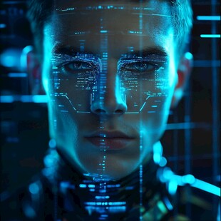 未来感科技人脸数字影像