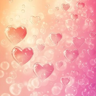 梦幻爱心气泡浪漫背景图
