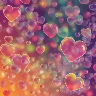 梦幻爱心渐变背景图