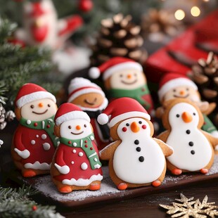 圣诞造型饼干 节日氛围感拉满