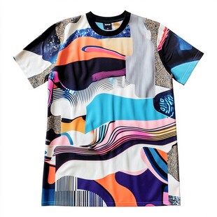 潮流多彩印花短袖T恤