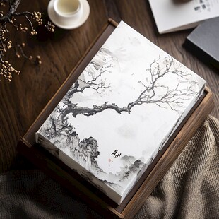 中式水墨风笔记本静物美图