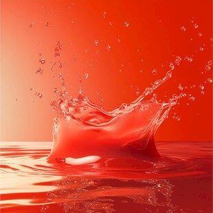 红色水花飞溅瞬间