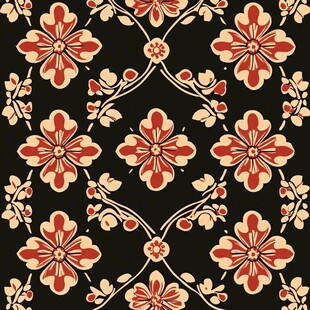 复古花卉图案无缝背景