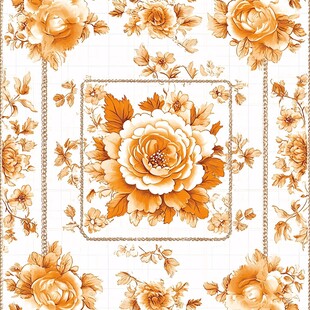 金色花卉精美图案设计