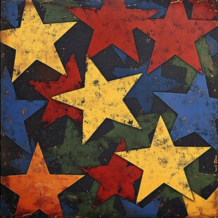 多彩星星图案背景纹理