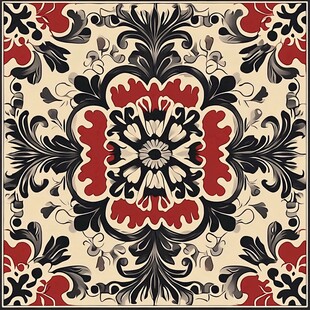 复古华丽花纹图案设计