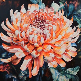 绚丽绽放的橙菊花