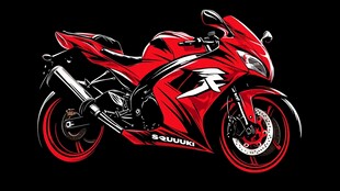 炫酷红色铃木摩托车