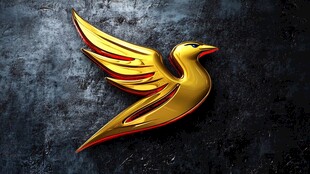 金色飞鸟标志设计