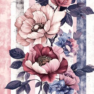 花卉条纹图案精美壁纸