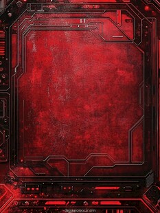 红色科技风金属质感背景图