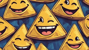 欢乐三角笑脸图案设计