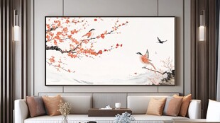 中式客厅挂饰花鸟艺术画