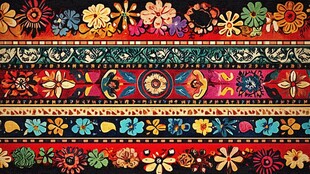 民族风多彩花卉图案纹理