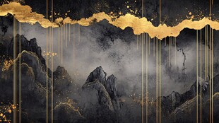 金墨山水意境图