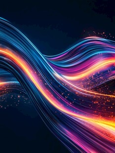 炫彩流动光线波浪背景图