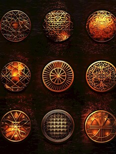 神秘发光符文魔法图案集合