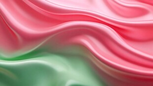 粉绿交织的柔滑绸缎纹理