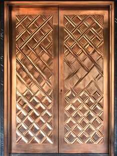 复古铜质双开门