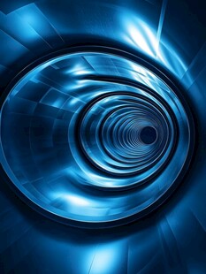蓝色科技感螺旋通道背景