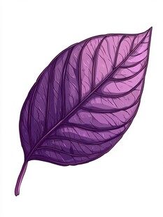 紫色叶脉叶片插画