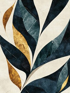 几何叶片抽象艺术图案