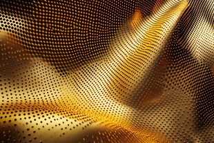 金色点阵流动抽象背景图