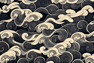 日式海浪图案纹理背景