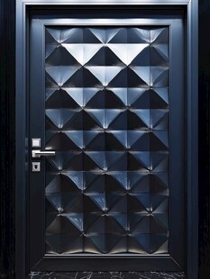 现代几何图案金属质感入户门