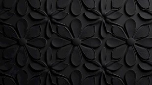黑色立体花朵纹理背景
